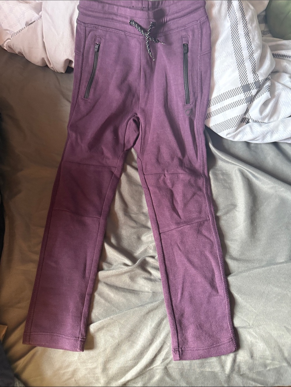 GAP Plum Drawstring Jogger Pants with Zip Pockets